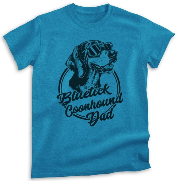 Bluetick Coonhound Dad, Unisex Men's Shirt, Bluetick Coonhound, Hound Owner, Funny Dog Dad Gift, Heather Blue, Medium