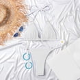 thumbnail image 2 of Womens Swimsuits Elegant Solid Two Piece Separate Bikini Set Cut High Waist Beachwear White Women Bathing Suits M, 2 of 6