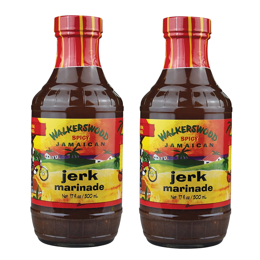 Walkerswood SPICY Jamaican Jerk Marinade, Pack of 2 Bottles at 17oz Each