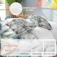 thumbnail image 2 of 3 Piece Summer Palm Trees Duvet Cover Set Full Size, Microfiber Comforter/Quilt Cover with Corner Ties and 2 Pillowcases, Botanical Tropical Leaves All Season Soft Bedding with Zipper Closure, 2 of 8