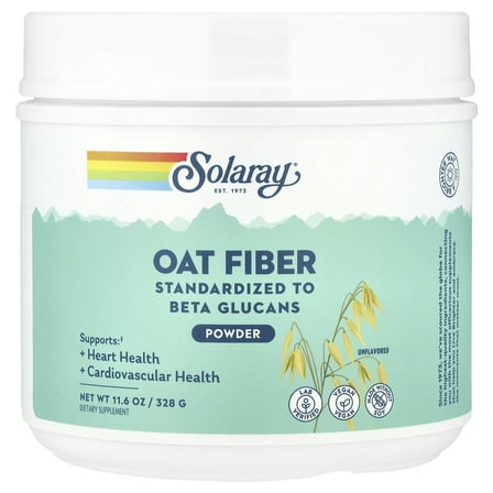 Solaray Oat Fiber Powder, Unflavored, 11.6 oz (328 g)