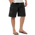 thumbnail image 5 of INSPIRE CHIC Men's Casual Holiday Solid Color Elastic Waistband Beach Board Shorts Black 30, 5 of 6