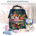 thumbnail image 5 of Balery Summer Birds and Flowers Mummy Backpack - Waterproof Twill Canvas, Large Capacity Diaper Bag with Multiple Pockets and Adjustable Straps, 5 of 6