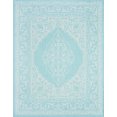 thumbnail image 3 of 8x10 Water Resistant, Large Indoor Outdoor Rugs for Patios, Front Door Entry, Entryway, Deck, Porch, Balcony | Outside Area Rug for Patio | Aqua, Floral | Size: 7'11'' x 10'3'', 3 of 8