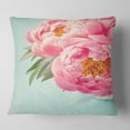 thumbnail image 2 of Designart Peony Flowers on Blue Background - Floral Throw Pillow - 18x18, 2 of 5