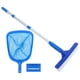 thumbnail image 5 of Kit de limpieza de piscinas con cabezal de cepillo limpiador, esponja para piscina, red recogedora de hojas y poste telescópico para limpiar piscinas subterráneas, piscina inflable azul, 5 of 8