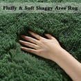 thumbnail image 4 of Homore Cute Fluffy Velvet Carpet Soft Washable Area Rugs for Bedroom/ Living Room Decoration,4'x6',Medium Green, 4 of 9