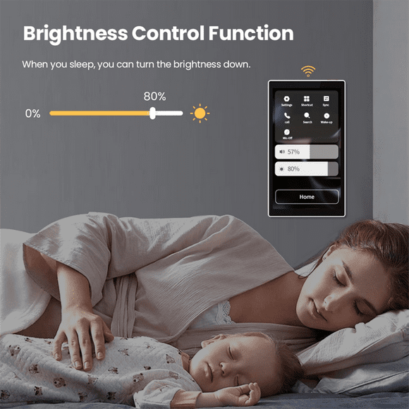 WiFi Smart 5-Inch Touch Screen,Built-in ZigBee Gateway Hub and Alexa and 2gang Switch,Tuya Scene Control Panel