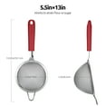 thumbnail image 3 of 18/8 Stainless Steel Mesh Strainer: U-Taste 5.5 Inch Kitchen Fine Mesh Sieve Food Colander with Riveted Sturdy Silicone Handle and 30 Mesh Hole for Straining Flour, Pasta, Fruit, Quinoa (Red), 3 of 12