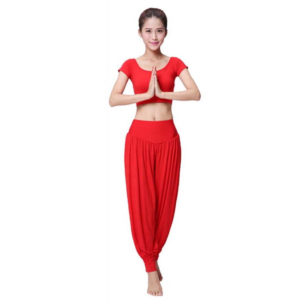 red yoga outfit