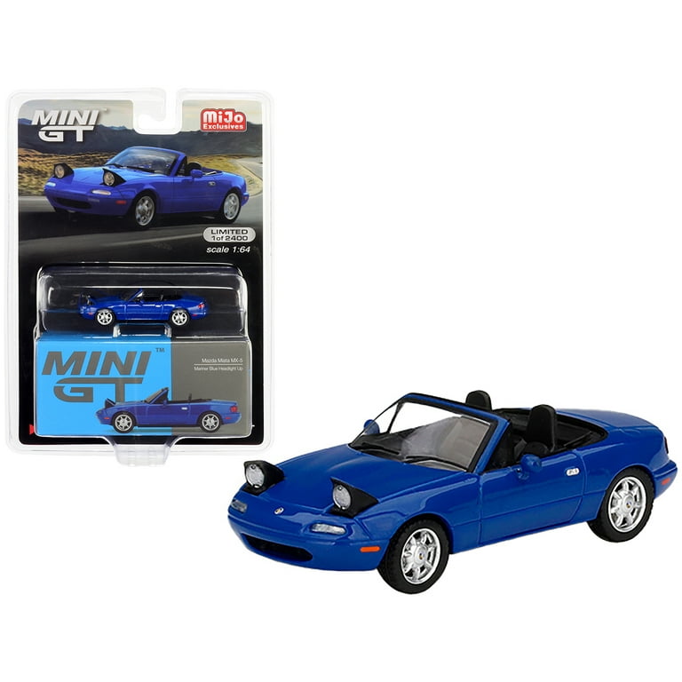 Mazda Miata MX 5 NA Headlights Up Convertible Mariner Blue Limited Edition to 2400 pieces Worldwide 1 64 Diecast Model Car by True Scale Miniatures Walmart