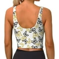 thumbnail image 3 of Kdxio Golden Glitter Butterflies Print Workout Crop Tank Top for Women Racerback Yoga Tank Tops Athletic Sports Shirts Exercise Undershirts, 3 of 9