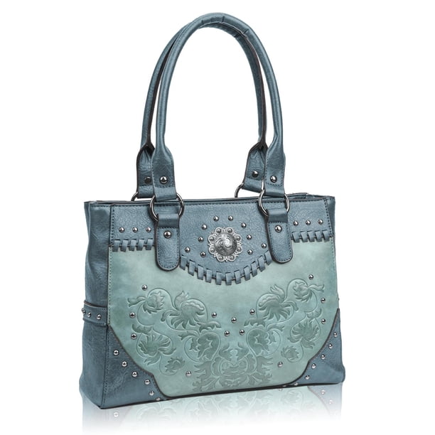 Bolso LAVAWA para mujer, tamaño grande, estilo western, azul