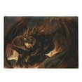 thumbnail image 1 of Dragon Cutting Board, Demonic Angry Molten Dragon with Horns Imaginary Inferno Beast Warm Colored, Decorative Tempered Glass Cutting and Serving Board, Large Size, Yellow and Brown, by Ambesonne, 1 of 1