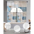 thumbnail image 2 of Blue Beige Abstract Swag Curtains for Living Room/Bedroom Windows, Oil Painting Geometric Art Kitchen Curtains and Valances Set 36 Inch Length, Light Filtering Swags Valance Curtain Panels, 2 of 5