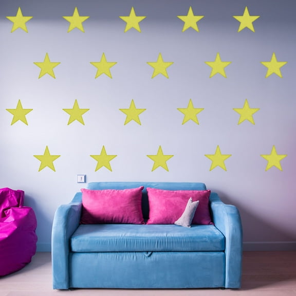 VWAQ Stars Decals for Walls - Pack of 20 Vinyl Stickers - Girls Room Nursery Decor