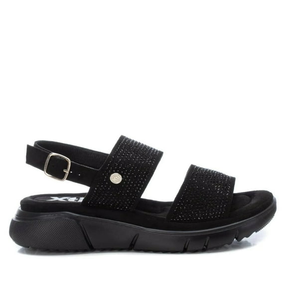Women's Flat Suede Sandals By XTI_141243_Black