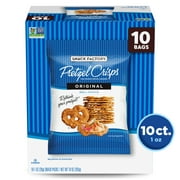 Snack Factory Pretzel Crisps, Original, 1 oz Snack Bags, 10 Ct