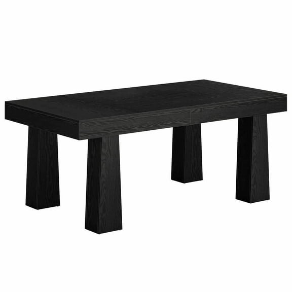 Spaco 63" Modern Wood Conference Table, MDF Meeting Room Table, Rectangle Shape Dining Table for Indoor, Black