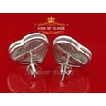 thumbnail image 6 of King of Bling's Aretes Para Hombre 925 White Silver 0.33ct Diamond Women's Heart Style Earrings, 6 of 12