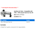 thumbnail image 2 of Auxiliary Air Valve - Compatible with 1996 - 1999 Lincoln Town Car 4.6L V8 1997 1998, 2 of 2
