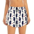 thumbnail image 2 of Gukieu Seahorses and Hearts Print Women's Sports Shorts with Drawstring Elastic Waistband for Running, Yoga, Fitness-Medium, 2 of 7