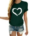 thumbnail image 2 of hcuribad Valentine's Shirts for Women Womens Shirts t Shirts for Women Matching Shirts for Couples Womens Blouse Valentines Day Short Sleeve t Shirt Love Shirts Tops Gifts for Couples Army Green L, 2 of 5