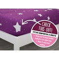 thumbnail image 5 of Delta Children 4-Piece Girls Toddler Bedding Set Collection | Includes: Fitted Sheet, Flat Top Sheet w/ Elastic Bottom, Fitted Comforter w/ Elastic Bottom, Pillowcase | Starry Night | Purple Stars, 5 of 5