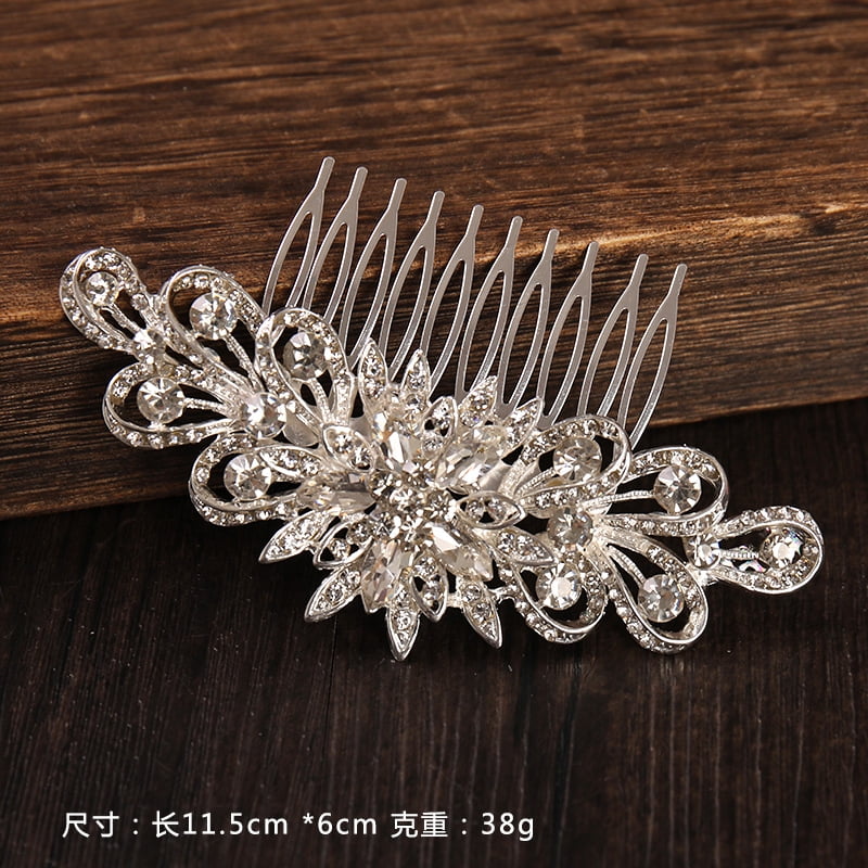 Bridal Hair Brooch Headband Rhinestone Silver or Gold HR-489 – Bouquets by  Nicole