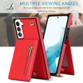 thumbnail image 5 of Crossbody Women Wallet Case for Samsung Galaxy S21+ Plus (Not S21) with Card Holder, Removable Lanyard Strap Purse Cover for Samsung Galaxy S21 Plus Zipper Phone Case Red, 5 of 18