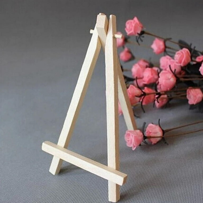 10Pack Small Tabletop Display Easel Wood Tripod, Kids Painting