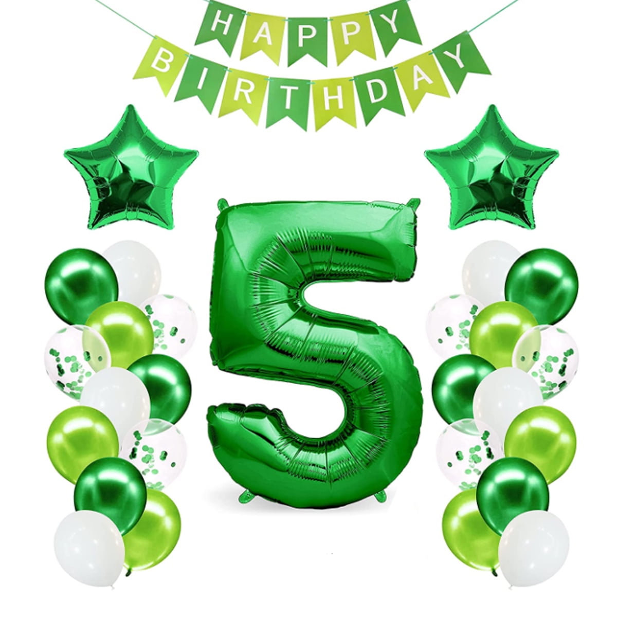 Happy Birthday Green Balloons Set 1 2 3 4 5 6 7 8 9 10th Birthday Girl