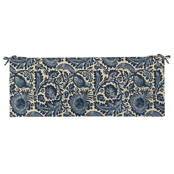 RSH Décor Indoor Outdoor Foam Bench Cushion with Ties 51" x 18" x 3", Tucker Resist Indigo Blue