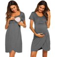 thumbnail image 2 of Joefnel Comfortable and Stylish Nursing Sleepwear Set: Soft and Breathable Maternity Pajamas for Breastfeeding Moms, Nursing Nightgown and Matching Pants Set, 2 of 5