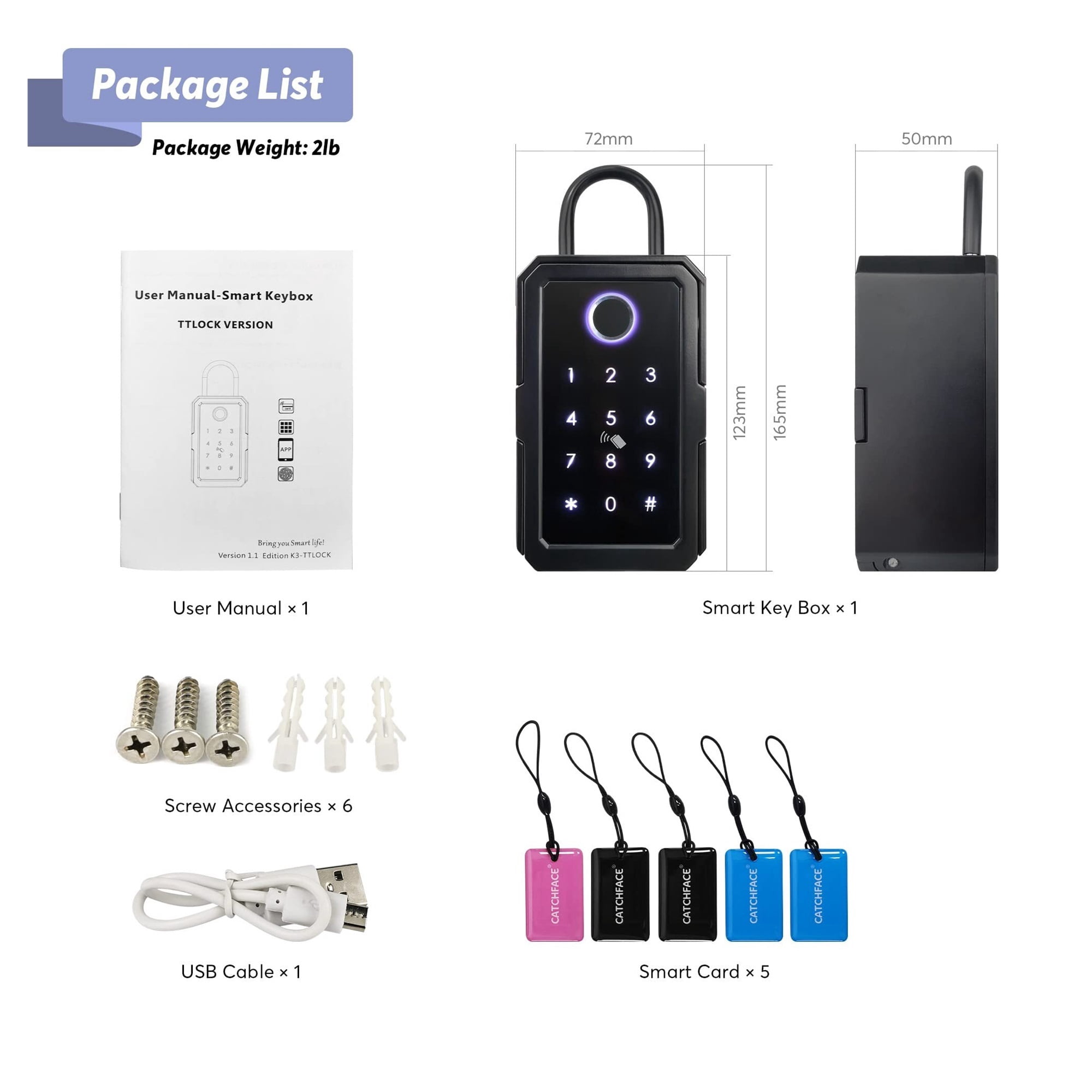 Key Safe Box Outdoor,Security Intelligent Password Storage Lock Tuya or TTLock APP Key Box Anti-theft box ,Security and Anti-Theft
