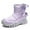 Z4 Purple, variant on Krdevn Kids Winter Snow Boots Leather Waterproof Lined Thick Warm Non Short Boots for Boys Girls Everyday,3.5-4 Years