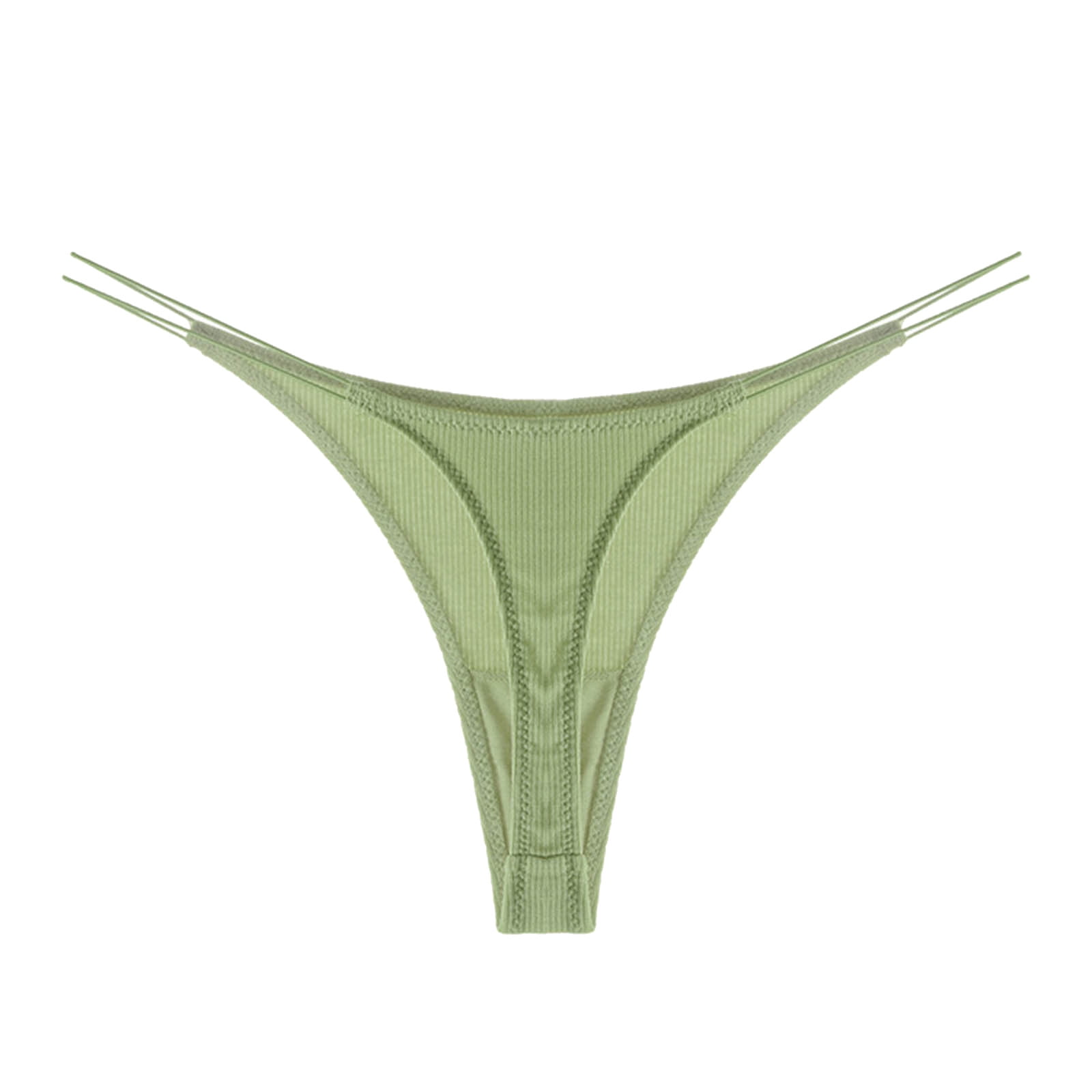 Kcocoo Womens Solid Underwear V String Thong Panty Lingerie Green S 