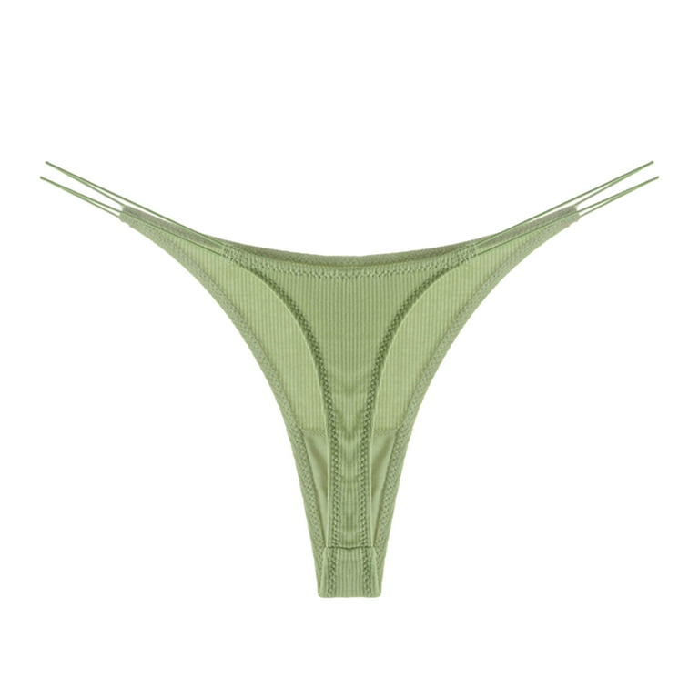 Kcocoo Womens Solid Underwear V String Thong Panty Lingerie Green S