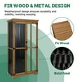 thumbnail image 5 of Gowoodhut Outdoor Storage Cabinet Wood & Metal, Tall Tool Shed with Weatherproof, Double Lockable Doors, Removable 3 Shelves, Adjustable Feet, 5 of 9