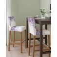 thumbnail image 2 of Purple Leaves Bar Stool Covers Set of 6, Summer Botanical Stretch Washable Bar Chair Covers with Backs, Removable Pub Counter Height Chair Cover for Kitchen Dining Room Cafe Watercolor Weeping, 2 of 7