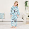 thumbnail image 5 of Fluffy Pajamas Set Fuzzy Winter Warm Pj Sets Pullover Tops and Long Pants Sailfish and Coral Reef Pattern X-Small, 5 of 8