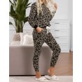 thumbnail image 4 of Women's Black Leopard Print Loungewear Set, 4 of 10