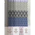thumbnail image 3 of Boho Purple Sheer Curtains for Living Room Bedroom Navy Geometric Stripes Tribal Black Bohemia Sheer Curtains 72 Inch Long 2 Panels Set Light Filtering Curtain Window Treatments Drapes, 3 of 6