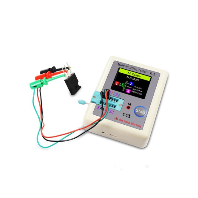 Probador de transistores con retroiluminación TFT multifuncional con pantalla TC1 LCR-TC1 para diodos, triodo, capacitores y resistencias, como se muestra
