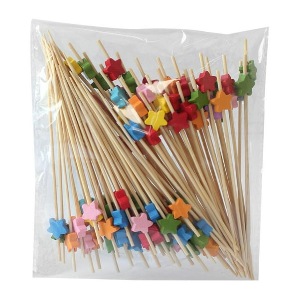 100 Selecciones de Cóctel Palillos de Dientes Decorativos Soledad Estrella Mixta