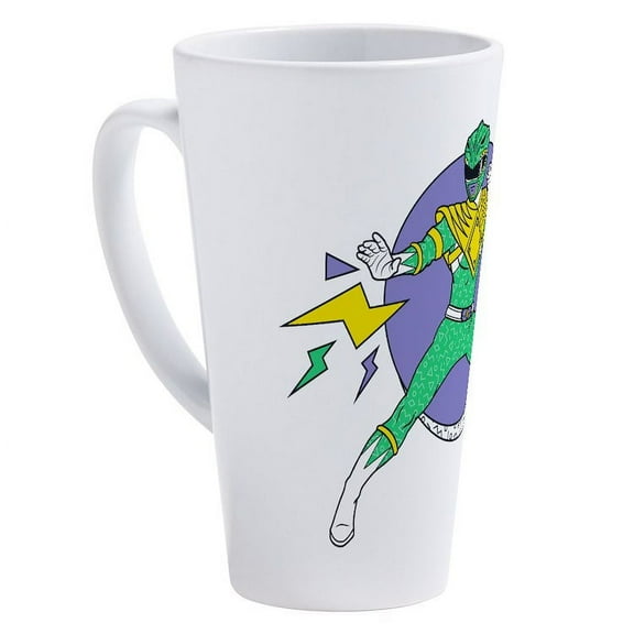 CafePress - Green Ranger Lightning Bolts - 17 Oz White Ceramic Latte Mug