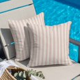 thumbnail image 2 of Throw Pillow Covers 18x18 Inch, Pink Lines Decorative Pillow Cases for Couch Sofa Bed, Modern Vertical Striped Farmhouse Vintage Cotton Linen Square Home Decor Pillowcases with Hidden Zipper, 2 of 9