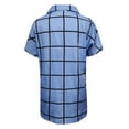 thumbnail image 4 of PVCS Womens Fashion V-neck Plaid Pocket Printing Short Sleeve Shirt, 4 of 5