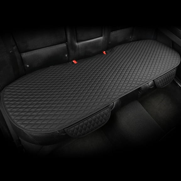 Pu Leather Car Seat Bottom Covers Protectors Include 1 Rear Bench Seat Cover Universal Fit 90% Vehicles,Black