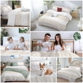 thumbnail image 5 of Gray Beige Stripe Bedding Duvet Cover Set Queen Size 4 Pieces Abstract Line Geometric Simple Bedding Set with Zipper Closure, 1 Comforter Cover 90x90 Inches 1 Flat Sheet & 2 Pillow Cases, 5 of 9
